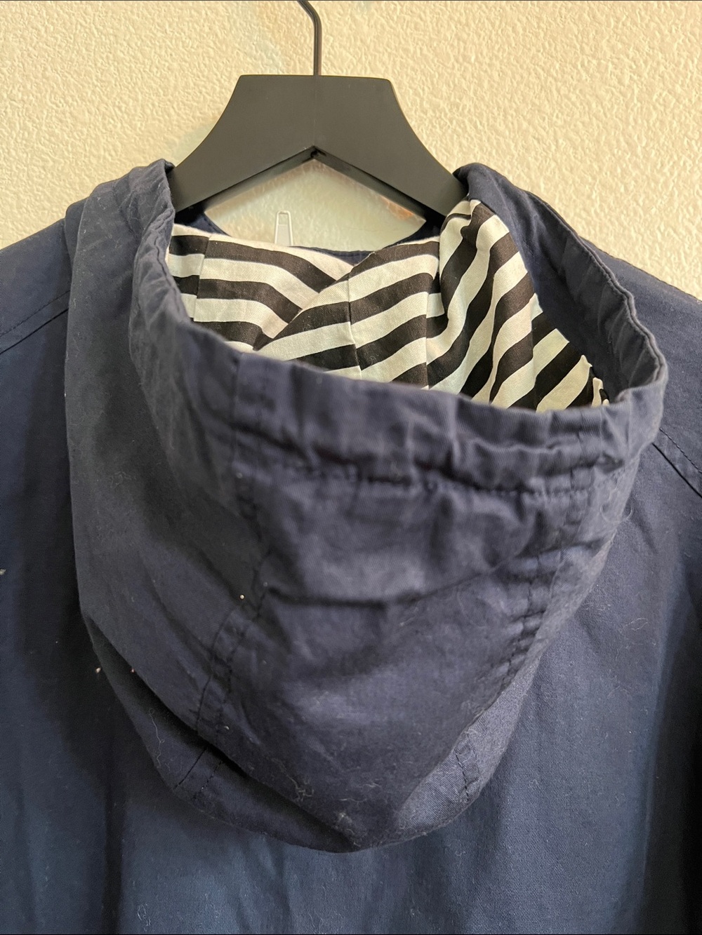 LOST ENTERPRISES Mens Navy Blue Hooded Utility Jacket Striped Lining Size XL - Picture 7 of 13